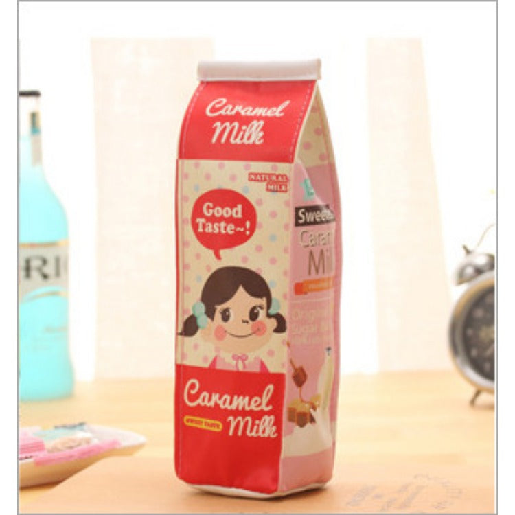 Wholesale Simulated Milk Box Leather Minimalist Pencil Case